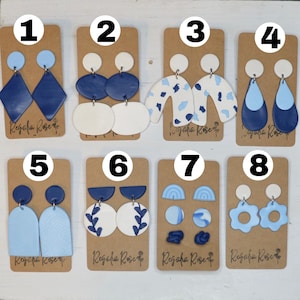 BLUE COLLECTION | polymer clay earrings | handmade | statement earring | lightweight | hypoallergenic