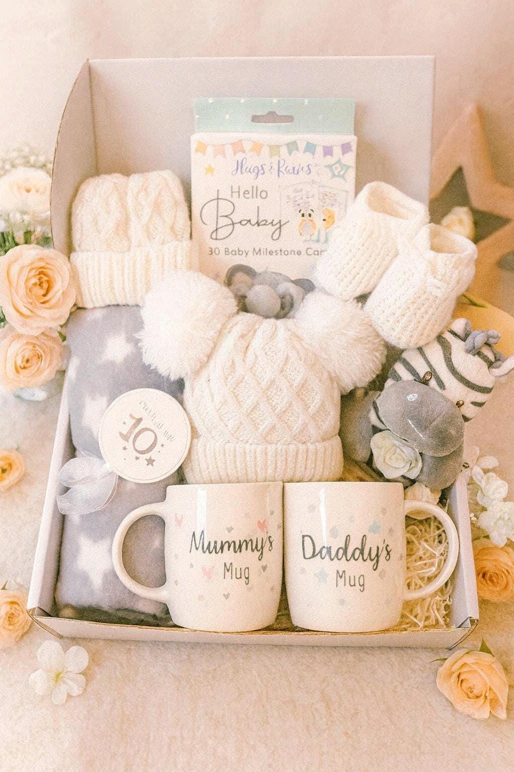 Luxury Unisex Baby Gift Box – Newborn Hamper With Blanket, Soft Toy ...