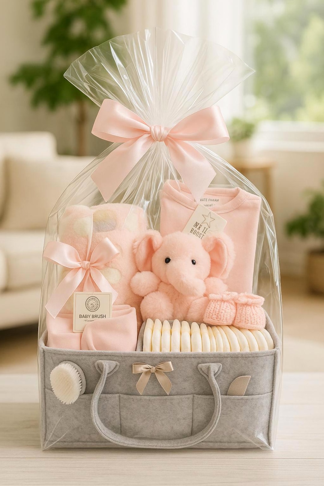 Luxury Baby Girl Gift Hamper – Pink Newborn Essentials With Elephant ...