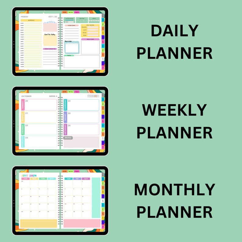 Digital Planner 2024, 2025, 2026, Undated Digital Planner, Goodnotes