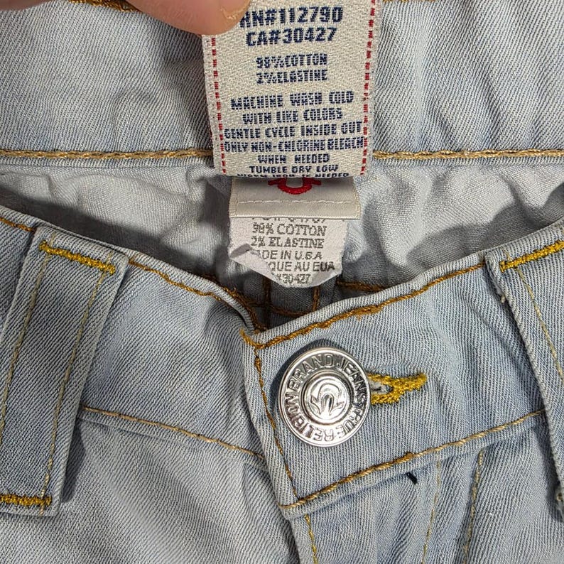Vintage True Religion Casey Jeans W26 L30 Blue USA Made Low Rise Women’s image 5