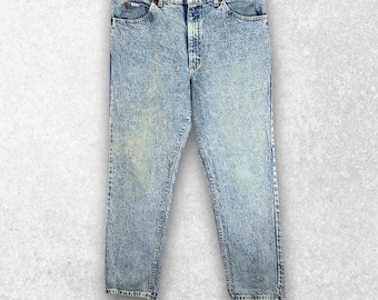 Vintage Lee USA Made Straight Leg Jeans W35 L30 Blue Acid Wash Denim Men’s