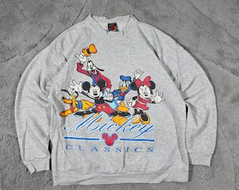 Vintage Mickey Unlimited Jerry Leigh Sweatshirt Large Made in USA Grey Disney