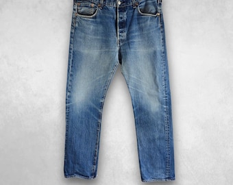 Levi’s 501 Jeans W38 L34 Blue Vintage Distressed Straight Leg Grunge Y2K Men’s