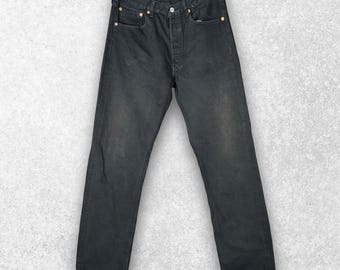 Vintage Levi’s 501 Jeans W31 L32 (Tag W32 L36) Black Button Fly Men’s