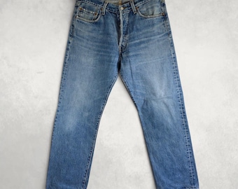 Levi’s 501 Jeans W32 (W34) L30 Blue Straight Leg Button Fly Vintage