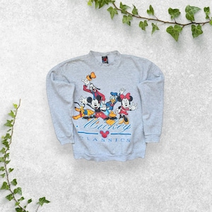 Vintage 90s Mickey Unlimited Disney Sweatshirt – Jerry Leigh – Mickey & Friends – Size Large – Grey Crewneck