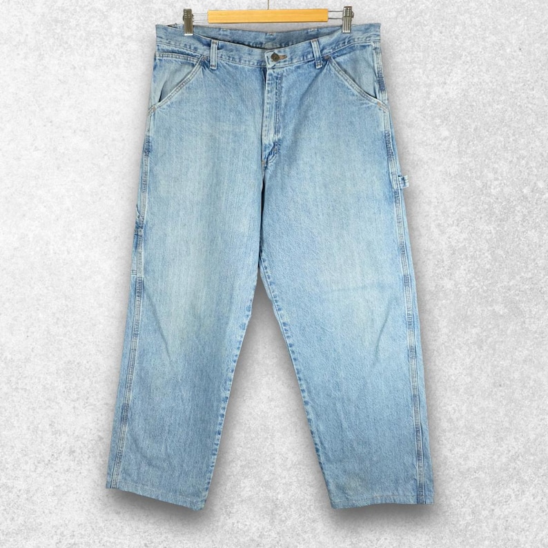 Vintage Wrangler Carpenter Jeans W35 L30 (Tagged W34 L32) Blue Relaxed Workwear image 2