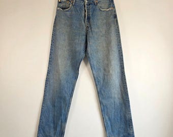 Levi’s 513 Jeans W31 L34 Blue Slim Straight Men’s Distressed Vintage Fade
