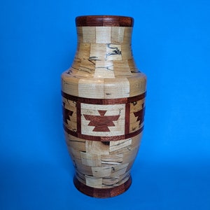 Segmented Wood Vase/ Handmade Wooden Vase/Dried Flowers Vase/ Artificial Flower Vase/ Wooden Vase