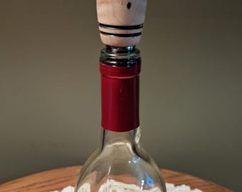 Hand-Turned Exotic Hardwood Stainless Steel Bottle Stopper – Lifetime Guarantee