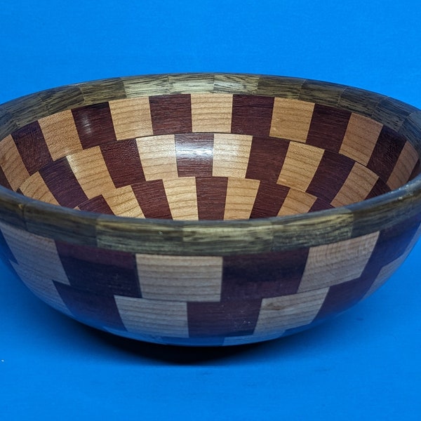 8" Wooden Bowl / Wood Turned Wooden Bowl/ Purple Heart Bowl / Segmented Bowl / Handmade Wooden Bowl