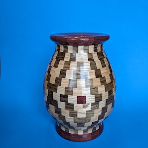 Segmented Wood Vase/Handmade Wooden Vase/ Dried Flowers Vase/ Artificial Flower Vase/ Wooden Vase