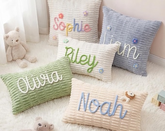 Passende Geschwister Raum Dekor | Personalisierte Cord Kissenbezug | Kundenspezifisches Kindernamenkissen | Spielzimmer Leseecke