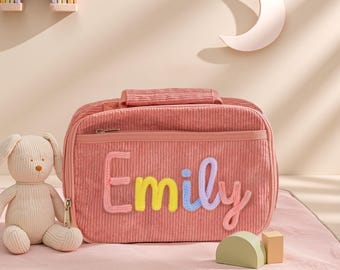 Borsa per il pranzo personalizzata - Regalo per il ritorno a scuola, Borsa termica per il pranzo per bambini con monogramma, Borsa resistente per il pranzo scolastico, Primo giorno di scuola