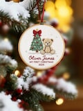 Custom Embroidered Baby Name Ornament, Monogrammed Baby First Christmas Keepsake, Nursery Holiday Decor, Newborn Gift For Christmas 2025