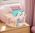 Personalized Baby Gift Basket Custom 3D Name Woven Nursery Storage Newborn Shower Present
