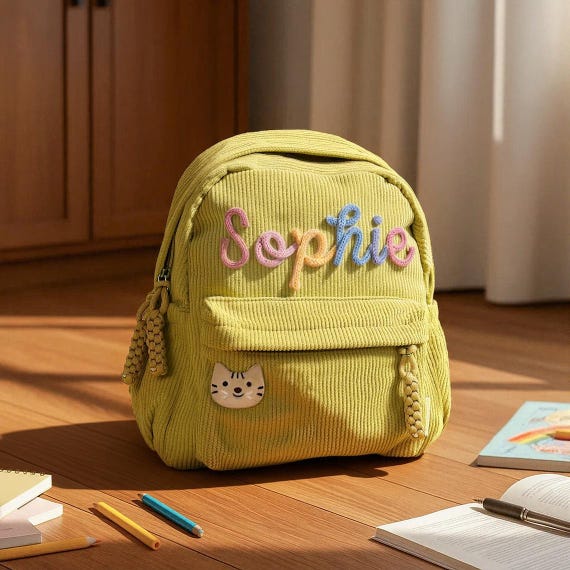 Personalized Mini Toddler Backpack: Monogrammed Corduroy Preschool Book Bag, Adorable Kid's Christmas Gift 2025