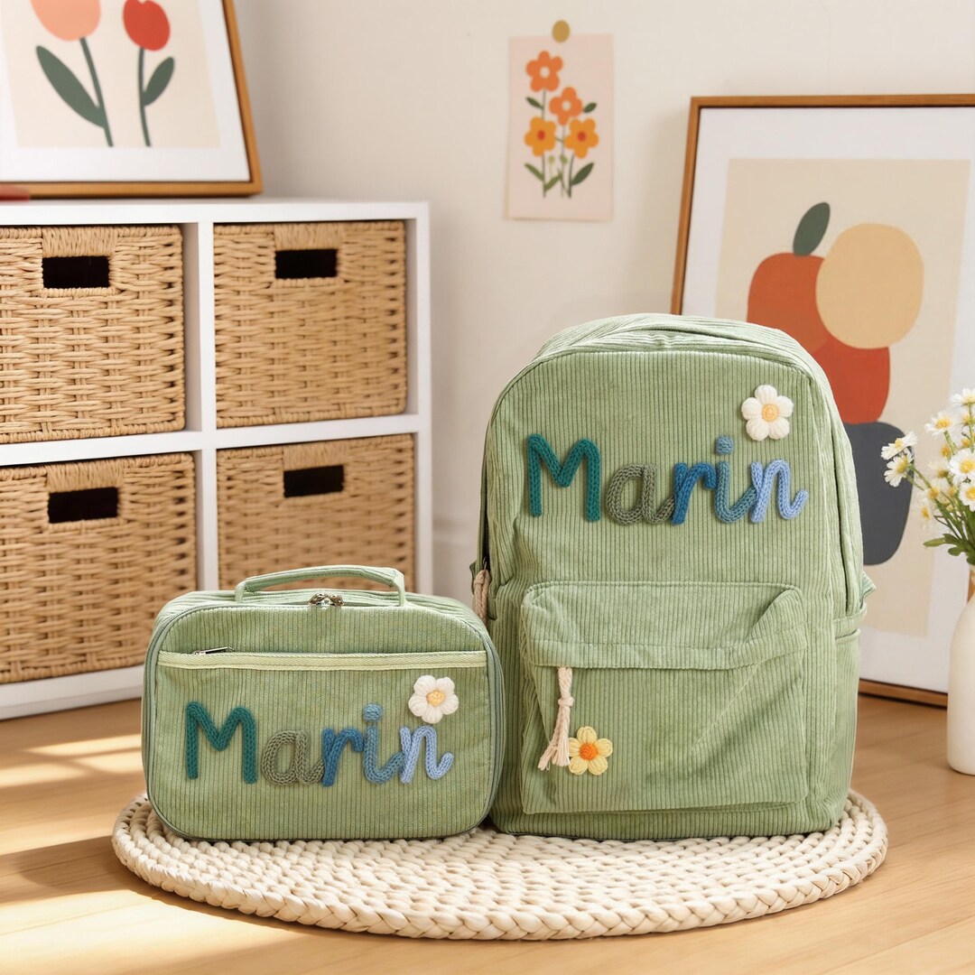 Personalized Backpack and Lunch Bag Set, Custom Toddler School Bag With ...