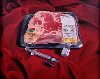 Choice Cuts - 8.5" x 11" Somerset Velvet Giclee Art Print, oil painting