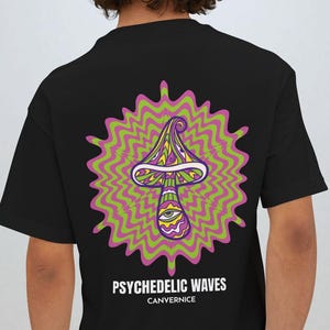 Rave Shirt Psychedelic Waves Shirt Oversized Rave Tshirt EDM Merch Music Festival Outfit EDM Festival Shirt Psychedelic Mushroom Shirt