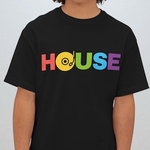 House Music Shirt Oversized Rave Outfit for House Music Lover Music Festival Outfit Gift for EDM Lover Rave Shirt EDM Colorful T-Shirt