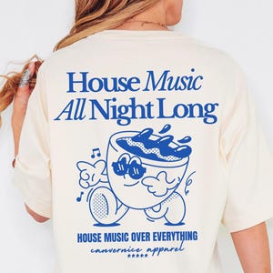 Retro housemuziek shirt muziekfestival shirt grappig DJ shirt radio retro koffie cartoon EDM T-shirt muziekfestival outfit EDM Merch Rave shirt