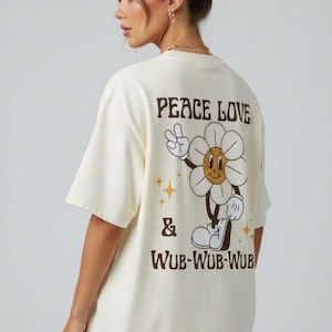 Dubstep-tröja Rave-outfit Peace Love Wub Wub Wub Bass T-shirt Daisy-tröja EDM Merch Musikfestival-outfit