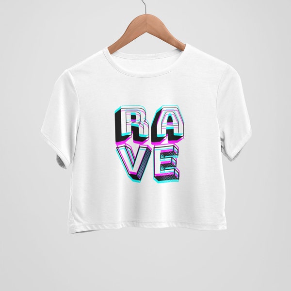 Champion Women's RAVE Effect T-Shirt, Rave Tee, Music Festival Outfit, EDM Shirt, For Women, Modern Cropped Fit, Cotton Jersey