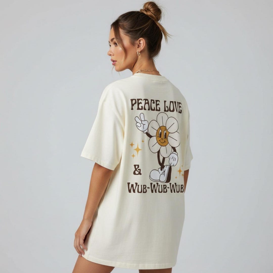 Wub Rave Dubstep Shirt Rave Outfit Peace Love Wub Wub Wub Bass T-shirt Daisy ...