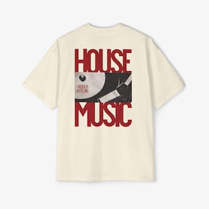 Oversized House Music Tee, EDM Rave Festival Shirt Butter