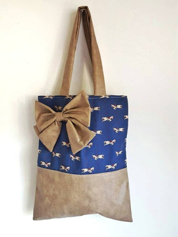 large navy tote bag