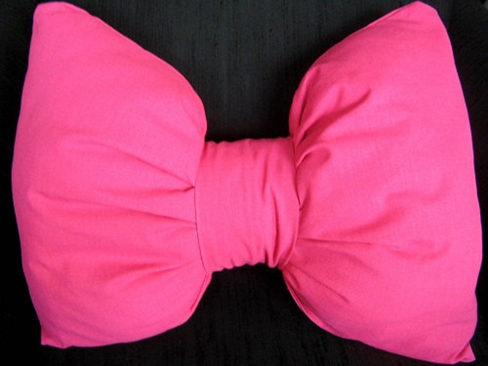 Bow Shaped Decorative Pillow in Pink Cotton Canvas Teen Women Etsy