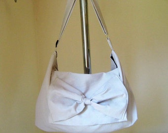 Borsa a tracolla fatta a mano in tela naturale con fiocco, borsa per regali scolastici, borsa per laptop, borsa per servizio sul campo, borsa jw, borsa per libri