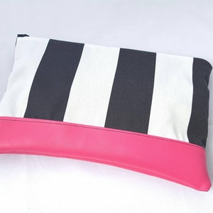 Cotton clutch bag, canvas clutch purse, black and white clutch bag, handmade bag