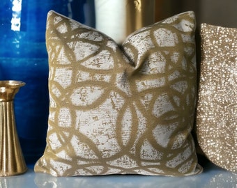 Fodera per cuscino decorativo dorato oro e beige con cerniera 18x18 cuscino decorativo per divano camera da letto cuscino per soggiorno / opzione per aggiungere inserto