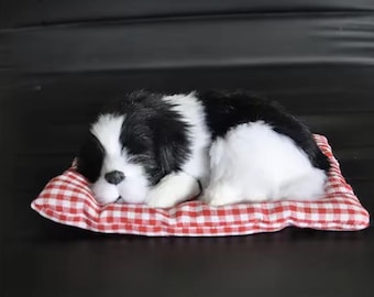 Schlafender Hund Plüsch-Auto-Ornament - Realistischer Welpe Dashboard-Dekor