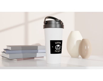 White 15oz Stainless Steel Travel Mug