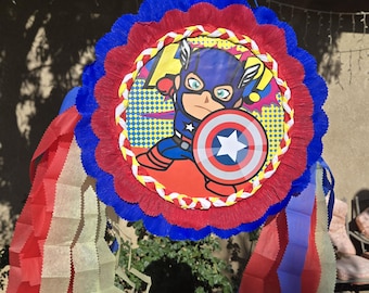 Captain America Pinata: Birthday Party Decoration (14x5x14 inches)