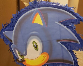 Pinatas, Sonic the Hedgehog, custom pinatas, party supplies, birthday gift, handmade, Fiesta, cumple anos