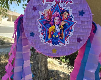 K-POP HUNTRX Piñata: Birthday Party Decoration (12" Round X 3.5 Width)