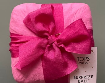 Pink Deluxe Surprize Ball Gift Box Brite. Surprise Ball with Ribbon.  Party Favors. Birthday Party Favors. Hostess or Guest Gift.