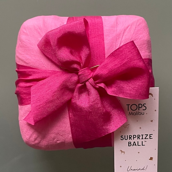 Pink Deluxe Surprize Ball Gift Box Brite. Surprise Ball with Ribbon.  Party Favors. Birthday Party Favors. Hostess or Guest Gift.