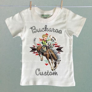 Custom Retro Cowboy Shirt with Rope Lettering. Boys Birthday Cowboy Rodeo Shirt. Buckaroo Shirt. Gift for Boy. Choose Name
