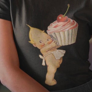Cupcake Cutie Women's Tee. Kitschy Cute T-Shirt. Sweet Kitsch Shirt.