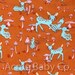 Jay McCarroll, Woodland Wonderland, Cute Deer and Shrooms - orange - 1 yard