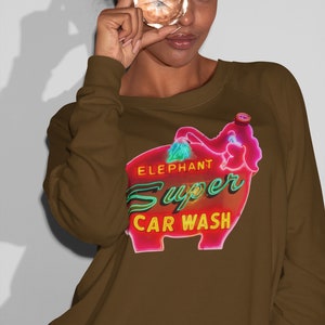 Pink Elephant Car Wash Unisex Sweatshirt