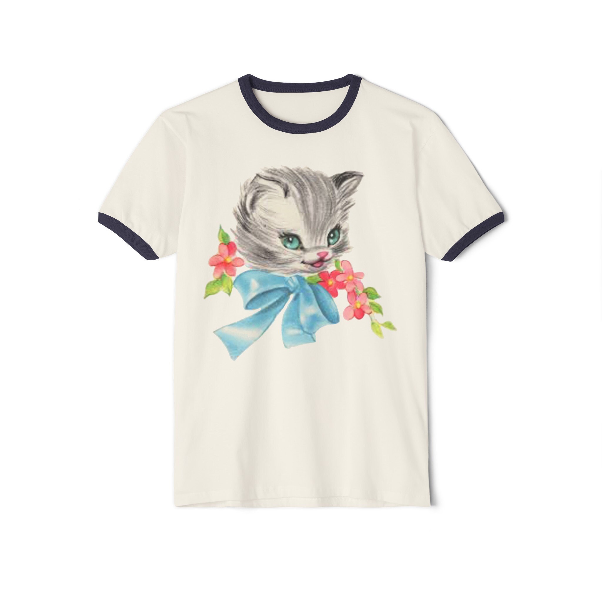【RONRON】24SS RIBBON CATS T SHIRT RIBBON CATS T SHIRT WHITE - RONRON 론론