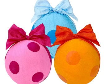 Deluxe Surprize Ball Polka Dot. Surprise Ball with Ribbon. Party Favor. Birthday Party Favors. Fun Colorful Hostess or Guest Gift.