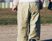 Flower Kids Pants in Olive Green Flowers Fabric, comfy elastic waistband, size 2T, 4T, 6T, select your size